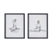 Feminine Figures - Deckle Edge Sketch Framed Wall Art (Set of 2) - Black / White - Simple Home Plus