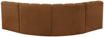 Arc - Velvet 4 Piece Corner Modular Sofa - Saddle - Simple Home Plus