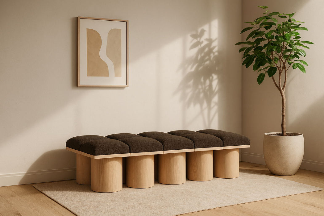 Pavilion - 10 Piece Modular Bench With Natural Base - Simple Home Plus