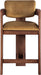 Sacha - Velvet Stool With Brown Base - Simple Home Plus