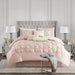 Laurel - Queen Pieced Pleated 7 Piece Tufted Comforter Set - Blush - Simple Home Plus