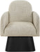 Marlowe - Linen Textured Fabric Upholstered Swivel Accent Chair - Stained Black - Simple Home Plus