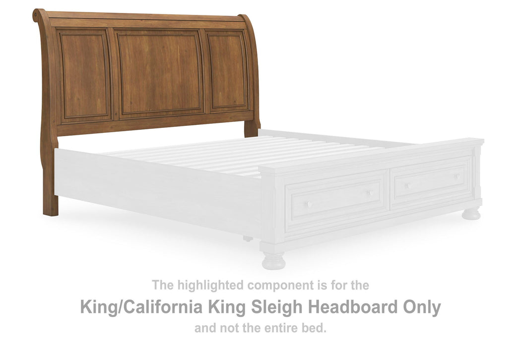 Feddinger - King/California King Sleigh Headboard - Medium Brown - Simple Home Plus