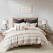 Rhea - King Comforter Mini Set - Ivory / Charcoal - Simple Home Plus