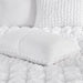 Evelyn - 3 Piece King Stripe Ruched Comforter Set - White - Simple Home Plus