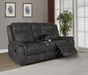 Lawrence - Upholstered Padded Arm Reclining Loveseat - Charcoal - Simple Home Plus