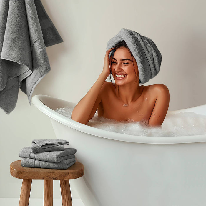 800GSM - 2 Piece Set Bath Sheet Antimicrobial - Gray - Simple Home Plus