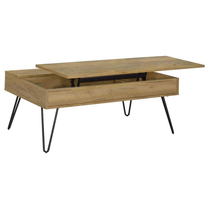 Fanning - Engineered Wood Lift Top Coffee Table - Golden Oak - Simple Home Plus