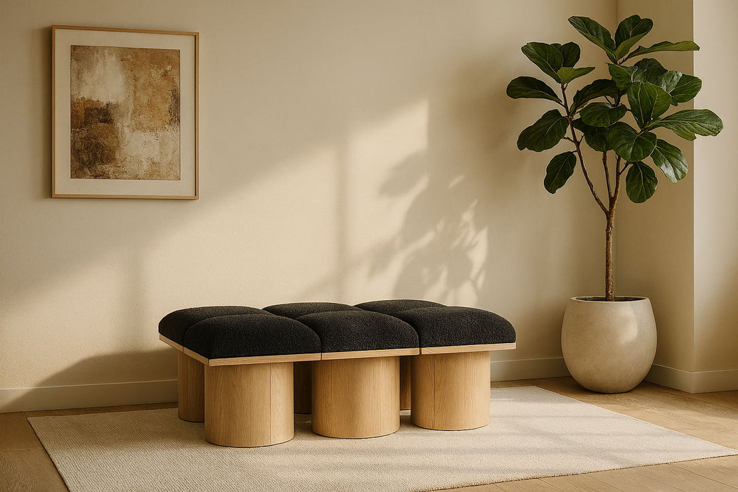 Pavilion - 6 Piece Modular Bench With Natural Base - Simple Home Plus