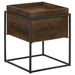 Ondrej - Square Accent Side Table Removable Tray - Dark Brown - Simple Home Plus