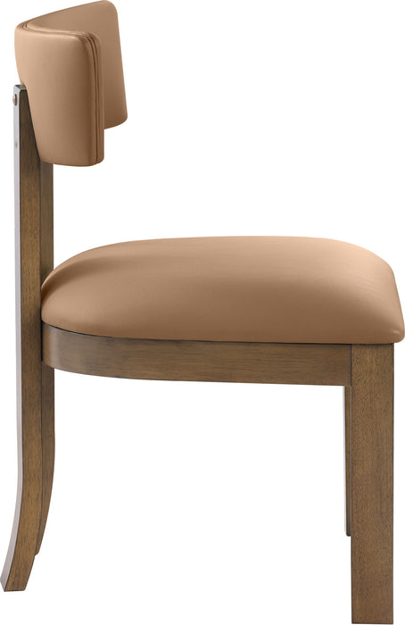 Lavrin - Vegan Leather Upholstered Dining Side Chair (Set of 2) - Walnut Base - Simple Home Plus