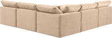 Indulge - Velvet 5 Piece Modular Corner Armless Sectional - Simple Home Plus