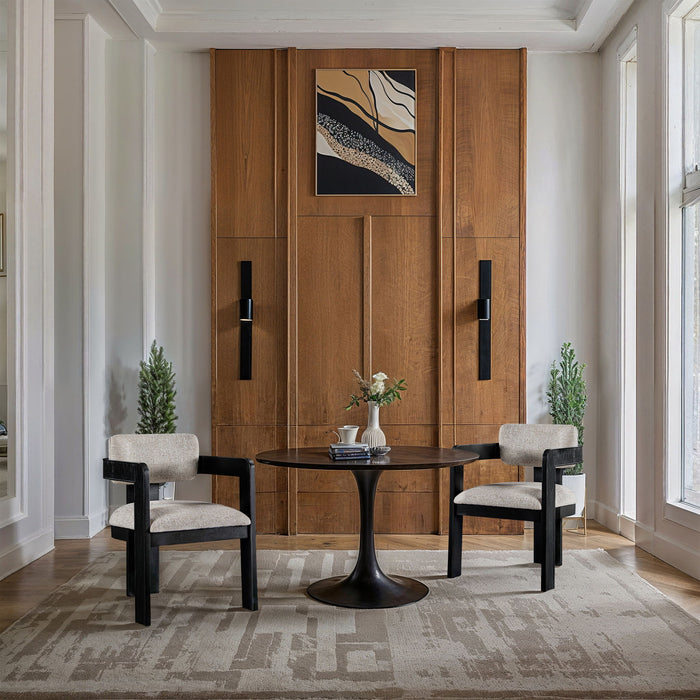 Sacha - Linen Dining Chair With Black Base (Set of 2) - Simple Home Plus