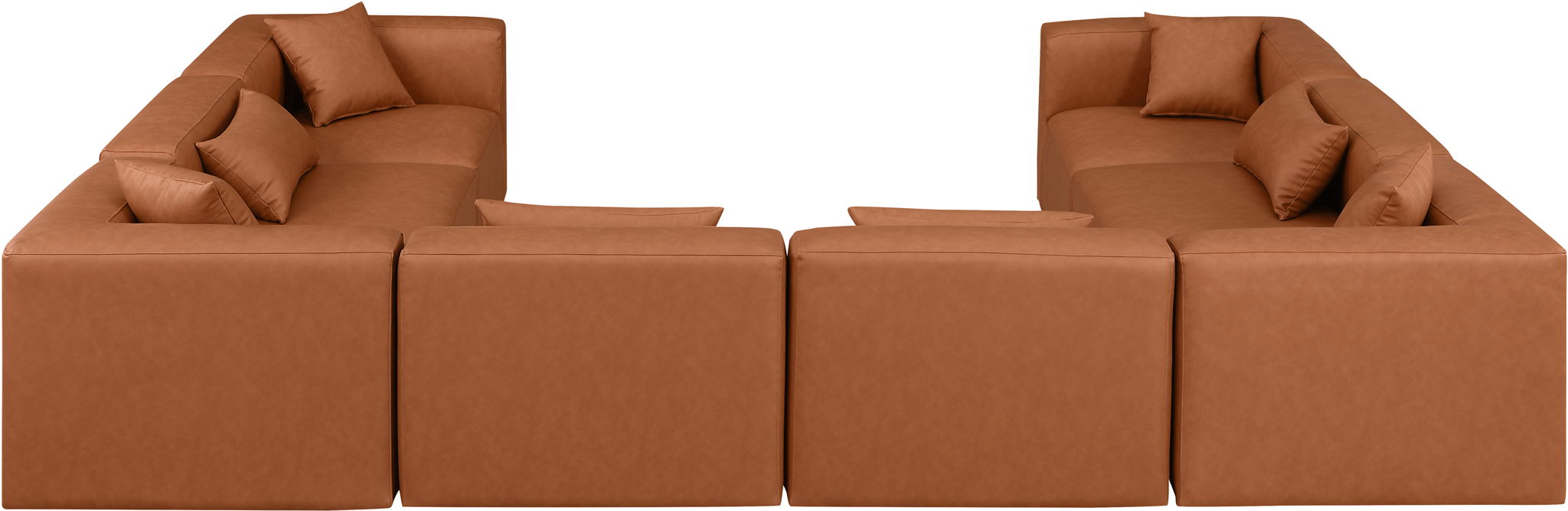 Cube - 8 Piece Modular Sectional - Cognac - Simple Home Plus