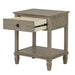 Victoria - One-Drawer Bedside Table With Shelf - Reclaimed Gray - Simple Home Plus