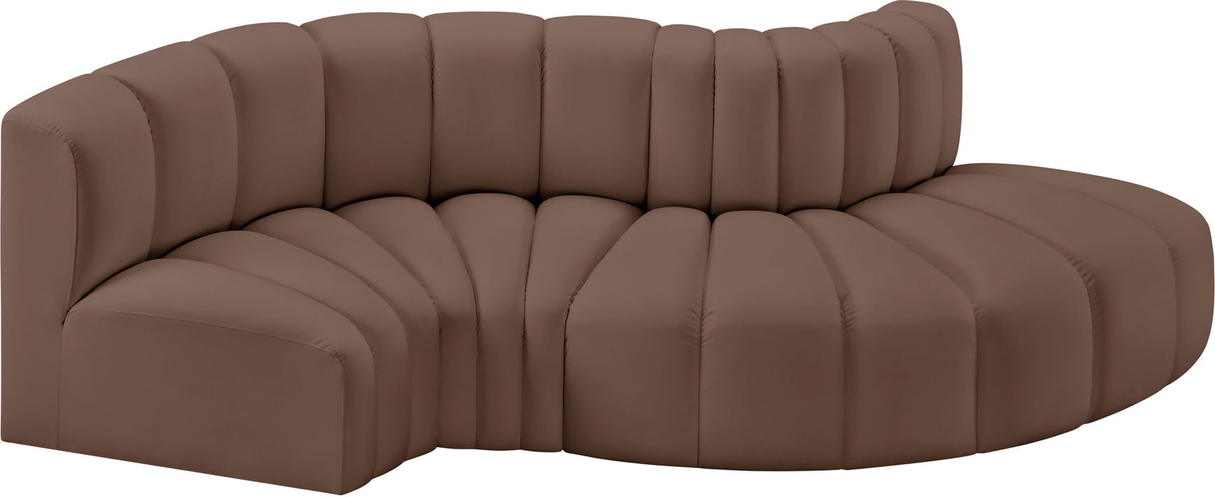 Arc - Faux Leather 4 Piece L-Shaped Modular Sofa - Simple Home Plus