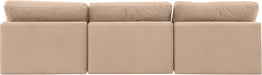 Comfy - Velvet Modular Armless Sofa 3 Seats - Simple Home Plus