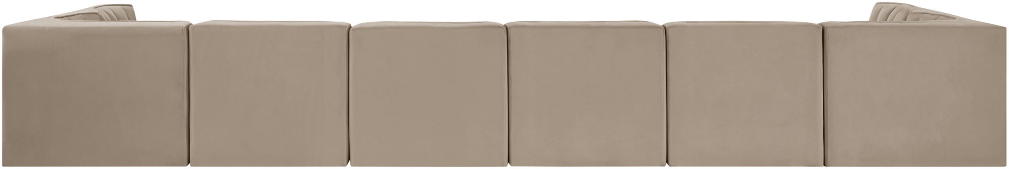 Rummi - Velvet Performance Fabric Upholstered 8 Piece Modular Sectional (With 2 Corner Chairs) - Simple Home Plus