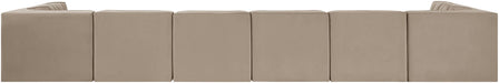 Rummi - Velvet Performance Fabric Upholstered 8 Piece Modular Sectional (With 2 Corner Chairs) - Simple Home Plus