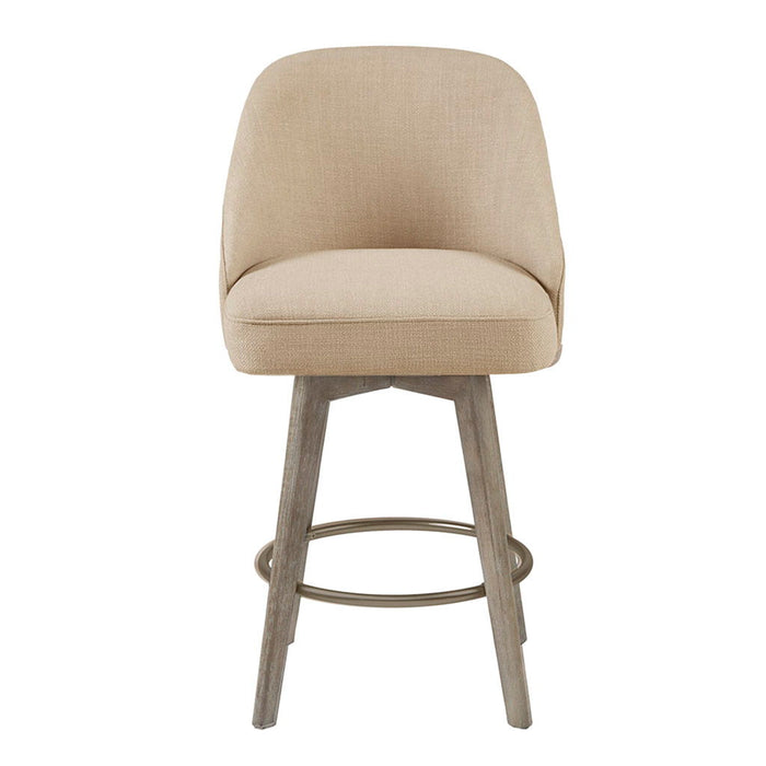 Pearce - Counter Stool With Swivel Seat - Sand - Simple Home Plus