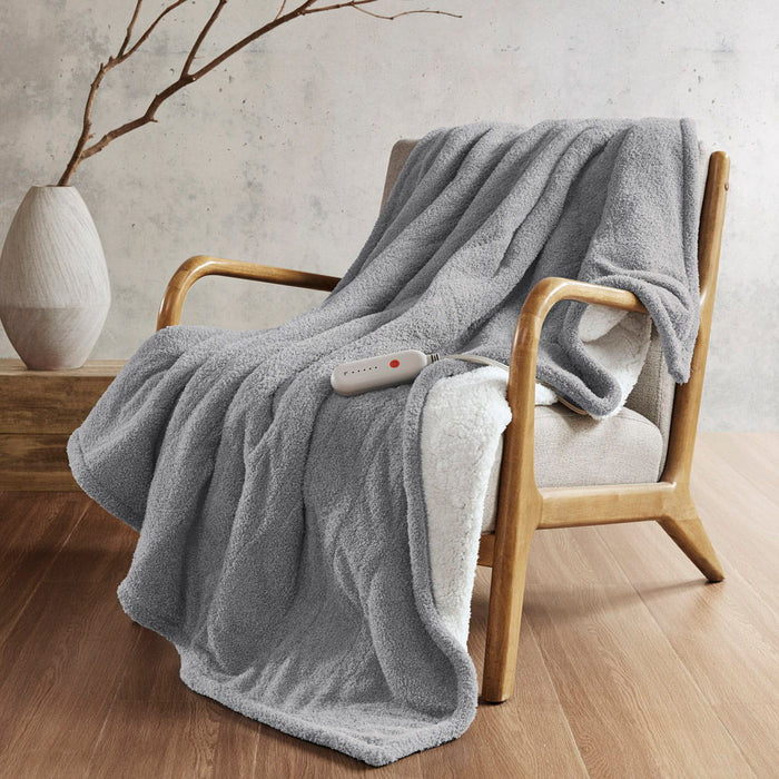 Amira - Dream Soft Heated Throw - Gray - Simple Home Plus