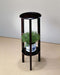 Kirk - 1-Shelf Round Wood Plant Stand Side Table - Espresso - Simple Home Plus