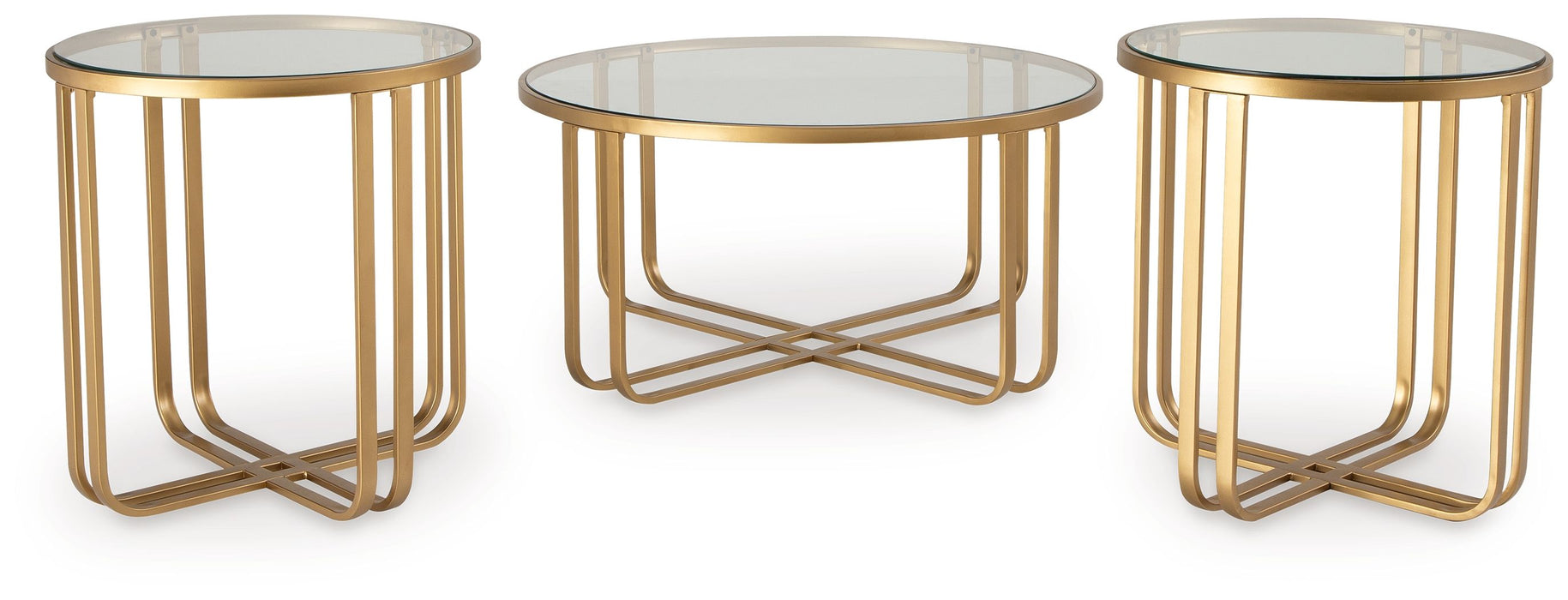 Milloton - Gold - Occasional Table Set (Set of 3) - Simple Home Plus