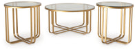 Milloton - Gold - Occasional Table Set (Set of 3) - Simple Home Plus