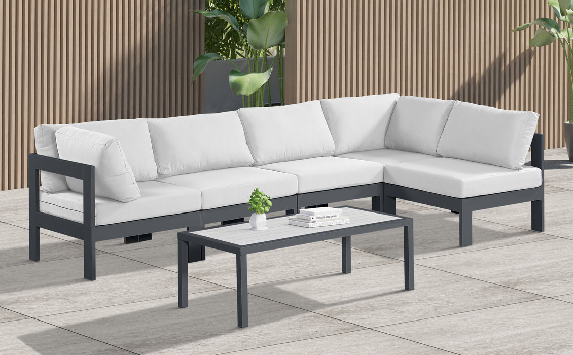 Nizuc - Outdoor Patio 5 Piece Modular Sectional With Gray Frame - Simple Home Plus