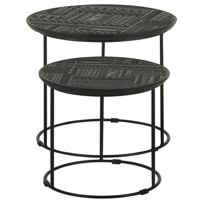 Loannis - 2 Piece Round Mango Wood Nesting Table - Matte Black - Simple Home Plus