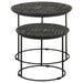 Loannis - 2 Piece Round Mango Wood Nesting Table - Matte Black - Simple Home Plus