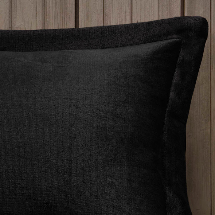 Alton - Full/Queen Plush Sherpa Down Alternative Comforter Set - Black - Simple Home Plus
