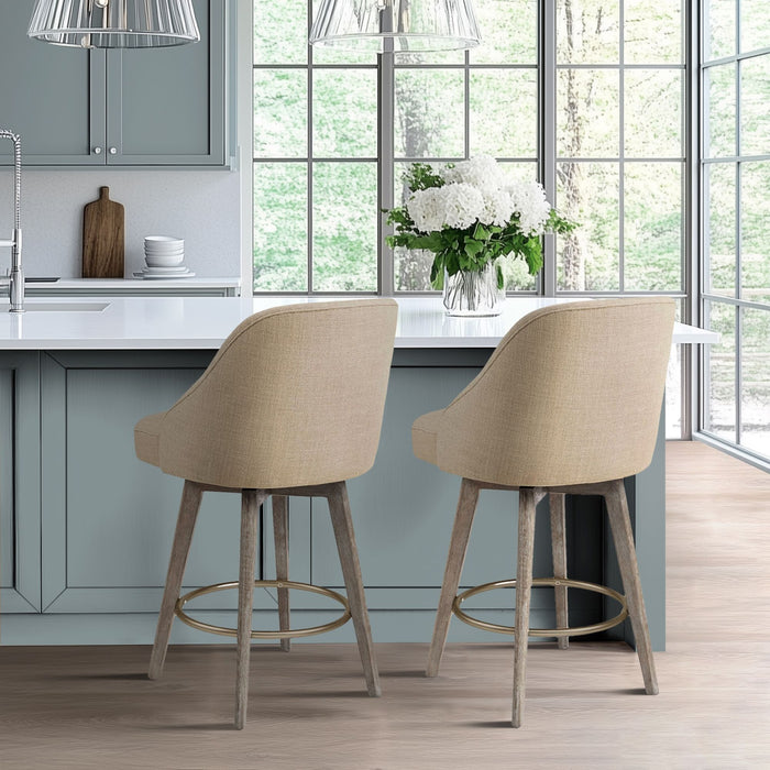 Pearce - Counter Stool With Swivel Seat - Sand - Simple Home Plus