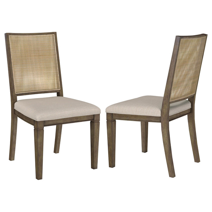 Matisse - Woven Rattan Back Dining Side Chair Brown (Set of 2) - Dark Brown - Simple Home Plus