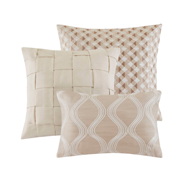 Shades of Serenity - King Comforter Set - Tan / Ivory - Simple Home Plus