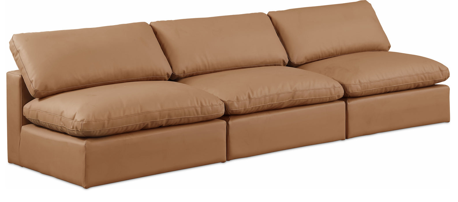 Comfy - Faux Leather Modular Armless Sofa 3 Seats - Simple Home Plus