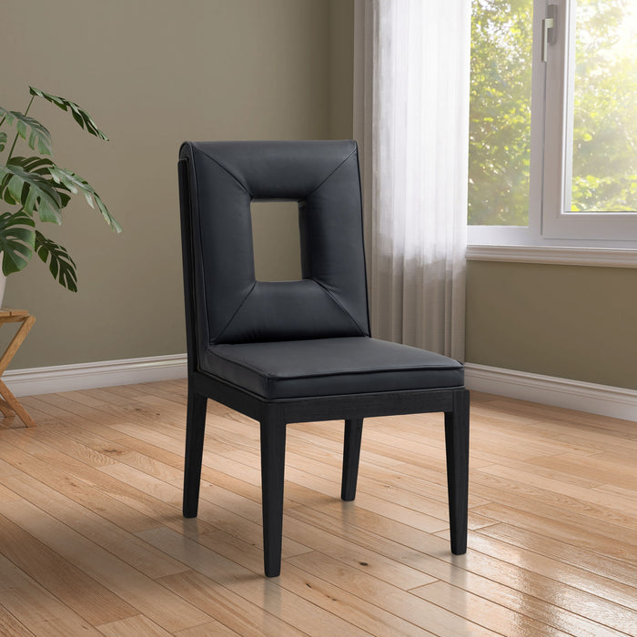 Gwendolyn - Faux Leather Dining Side Chair With Black Frame (Set of 2) - Simple Home Plus