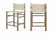 Santos - Upholstered Counter Stool With Stained Brown Base - Simple Home Plus