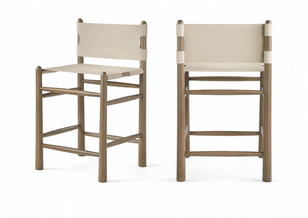 Santos - Upholstered Counter Stool With Stained Brown Base - Simple Home Plus