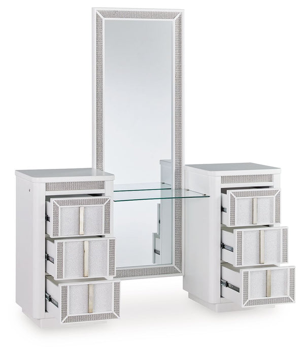 Chalanna - White - Vanity With Mirror - Simple Home Plus