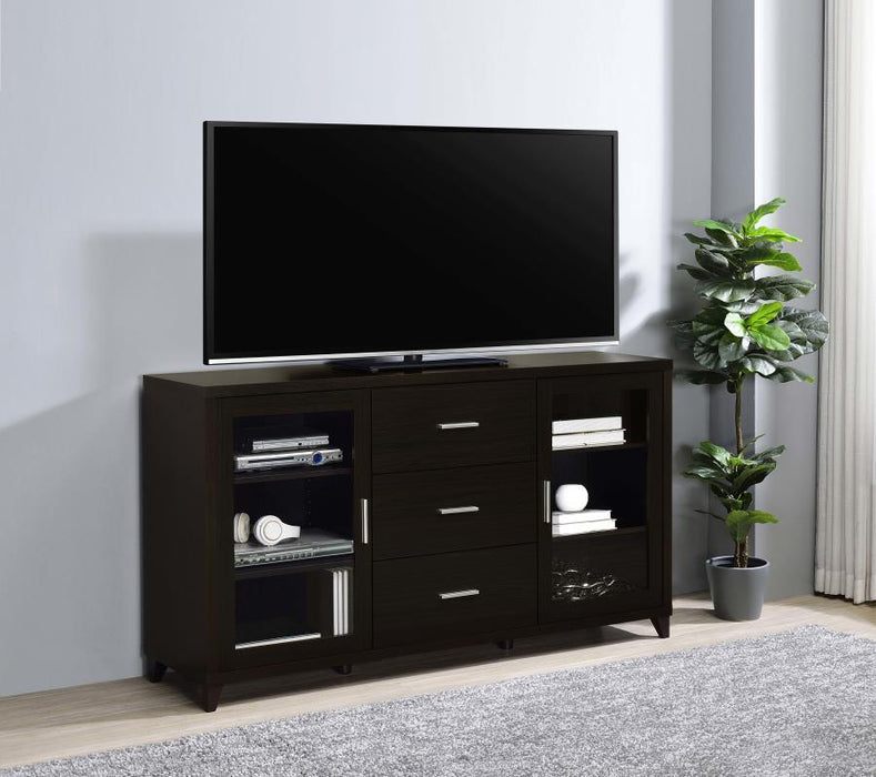 Lewes - 2 Door Engineered Wood TV Stand - Cappuccino - Simple Home Plus