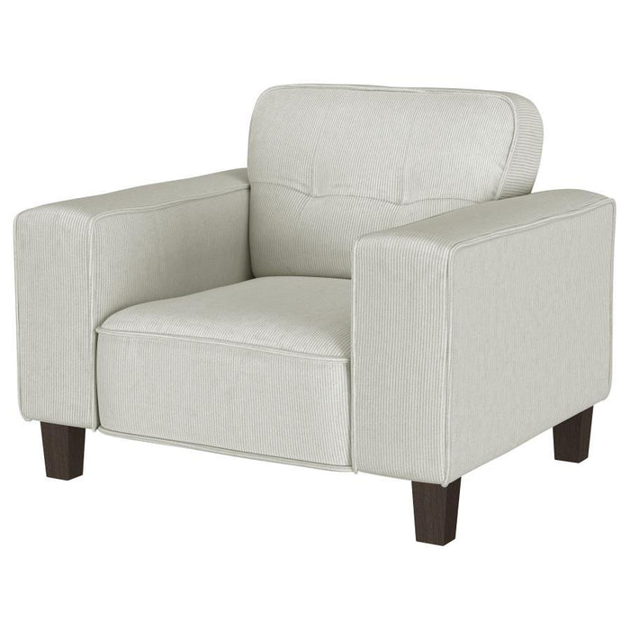 Deerhurst - Upholstered Track Arm Tufted Accent Chair - Greige - Simple Home Plus