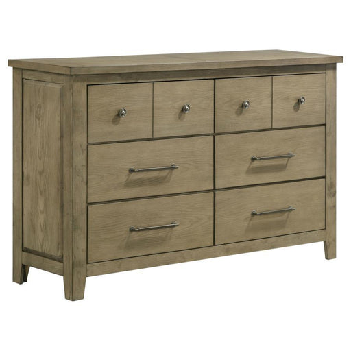Hazlewood - 6-Drawer Bedroom Dresser Cabinet - Vineyard Oak - Simple Home Plus