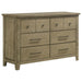 Hazlewood - 6-Drawer Bedroom Dresser Cabinet - Vineyard Oak - Simple Home Plus
