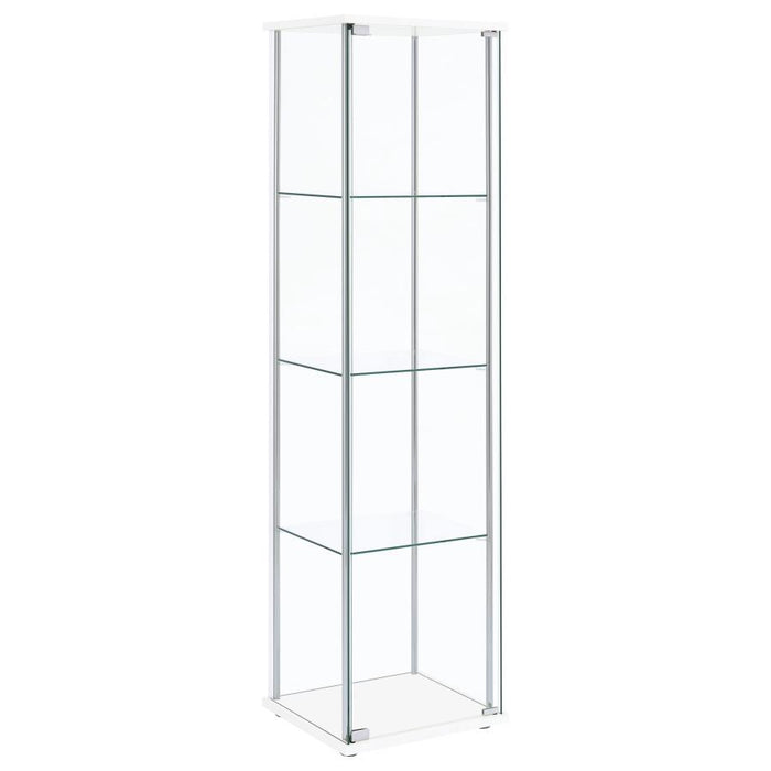 Bellatrix - 4-Shelf Clear Glass Curio Cabinet - Simple Home Plus