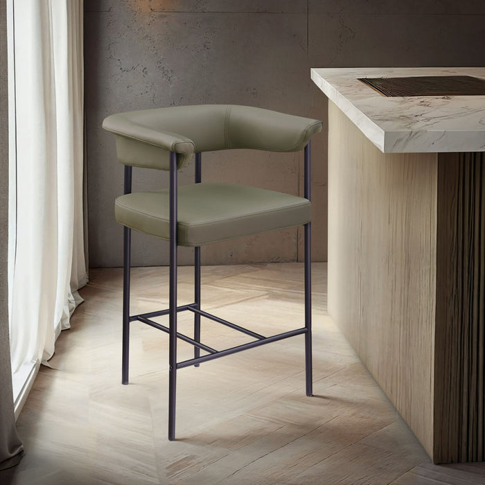 Malin - Faux Leather Counter Stool (Set of 2) - Simple Home Plus