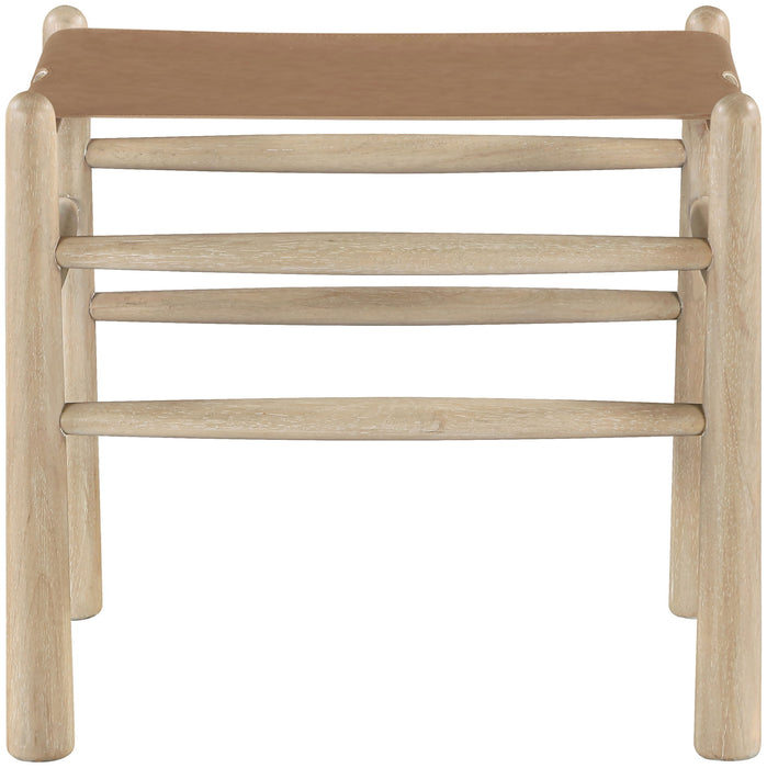 Santos - Faux Leather Upholstered Bench - Natural Frame - Simple Home Plus