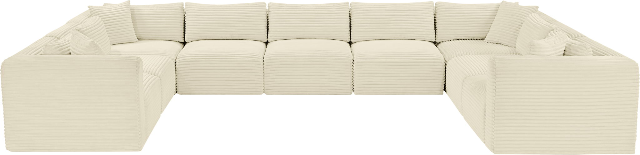 Shaggy - 9 Piece Modular U-Shaped Sectional - Simple Home Plus
