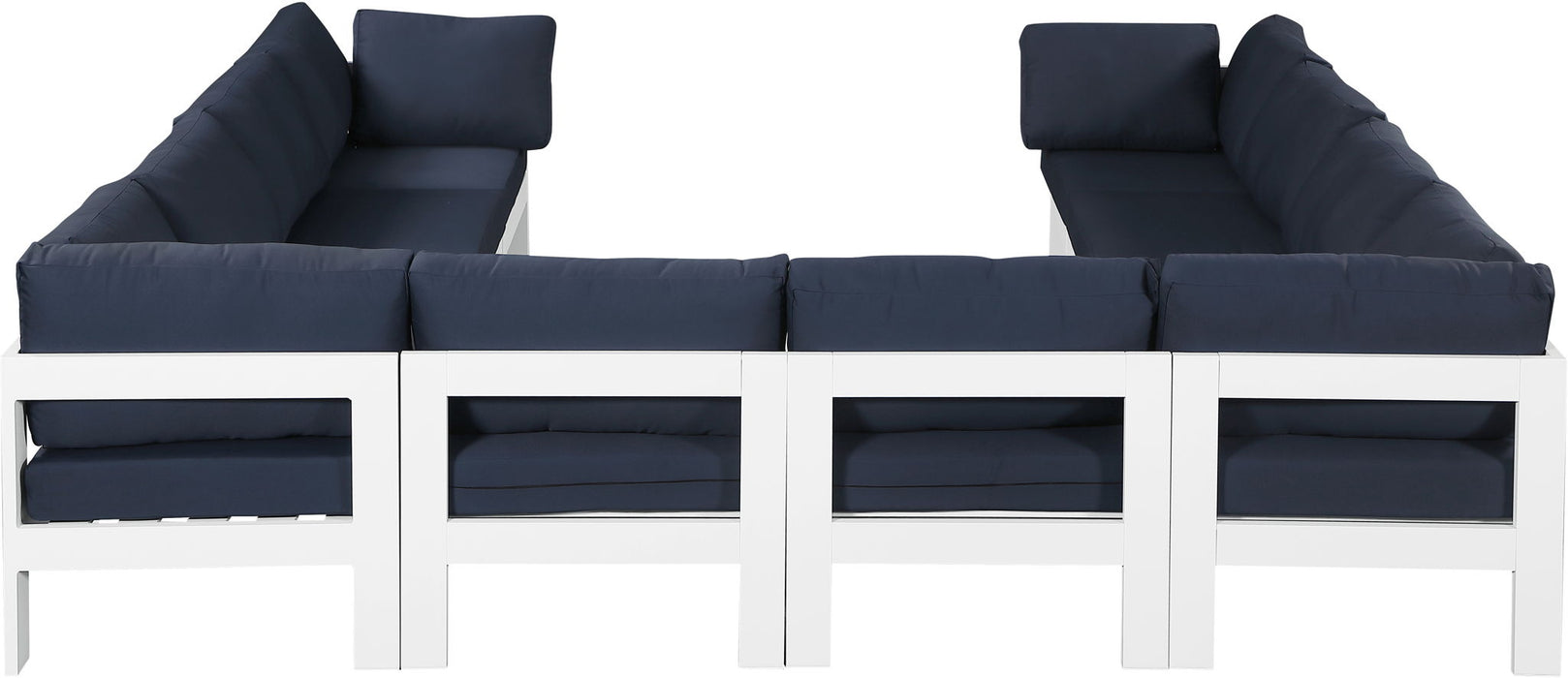 Nizuc - Outdoor Patio 10 Piece Modular Sectional With White Frame - Simple Home Plus
