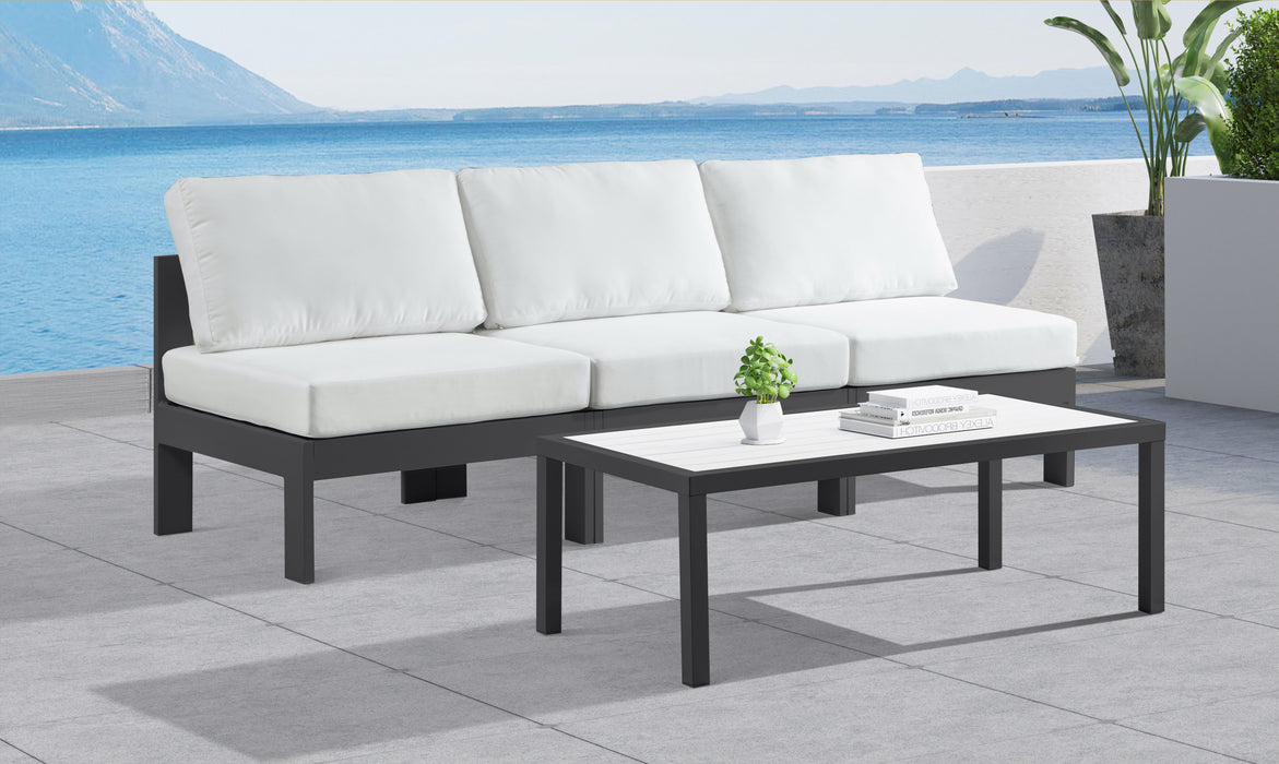 Nizuc - Outdoor Patio 3 Seat Armless Modular Sofa With Gray Frame - Simple Home Plus
